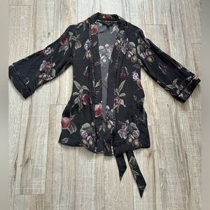 AllSaints black floral kimono US2